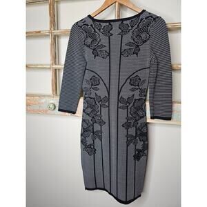 NWOT Philosophy black/white floral pencil dress ladies size Medium